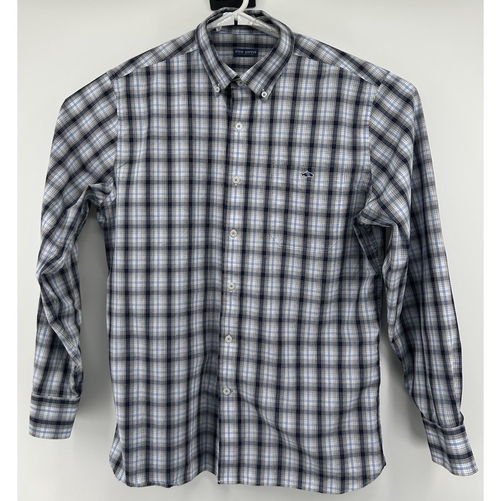 Fish Hippie Solace Collection‎ Long Sleeve Button Down Shirt Blue Men's Large